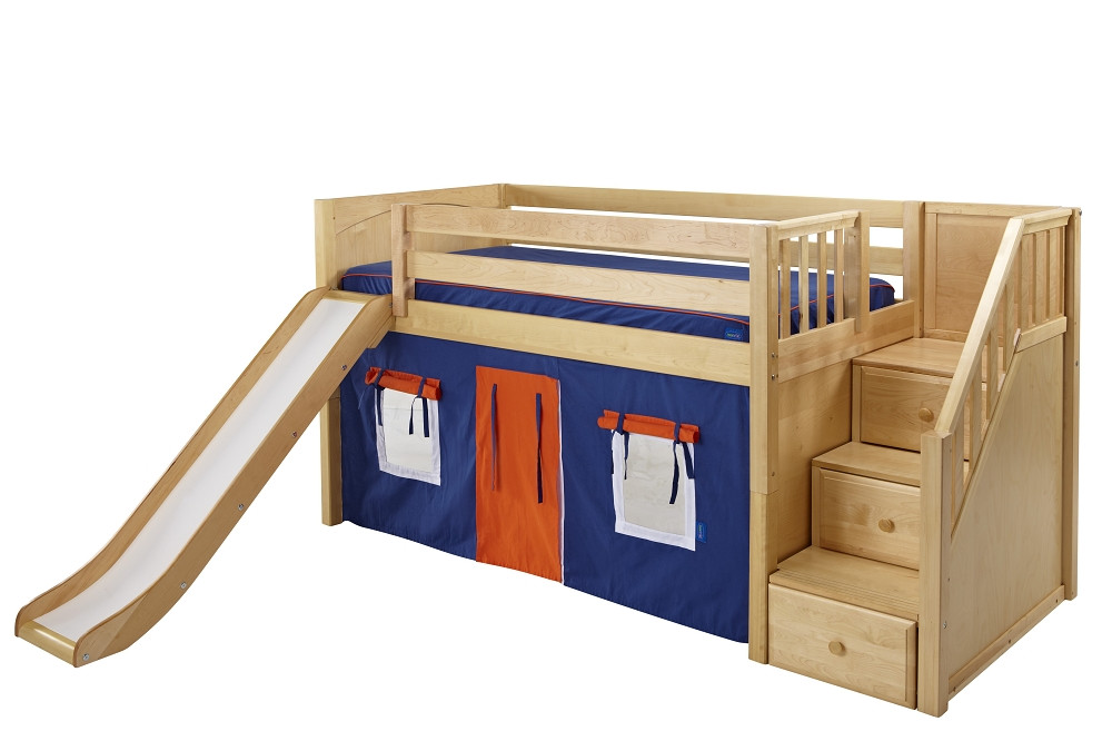 Best ideas about Low Loft Bed With Staircase
. Save or Pin Maxtrix Low Loft Bed w Staircase on End & Slide Now.