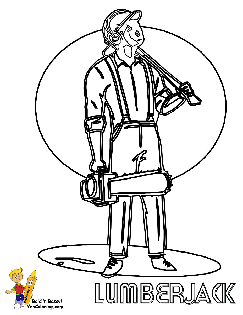 Lumberjack Coloring Pages
 Tough Construction Coloring Free