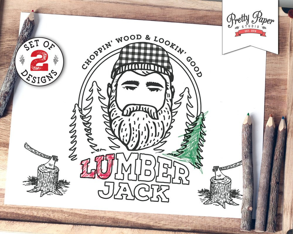 Lumberjack Coloring Pages
 Coloring Pages Lumberjack & Lumberjill INSTANT DOWNLOAD