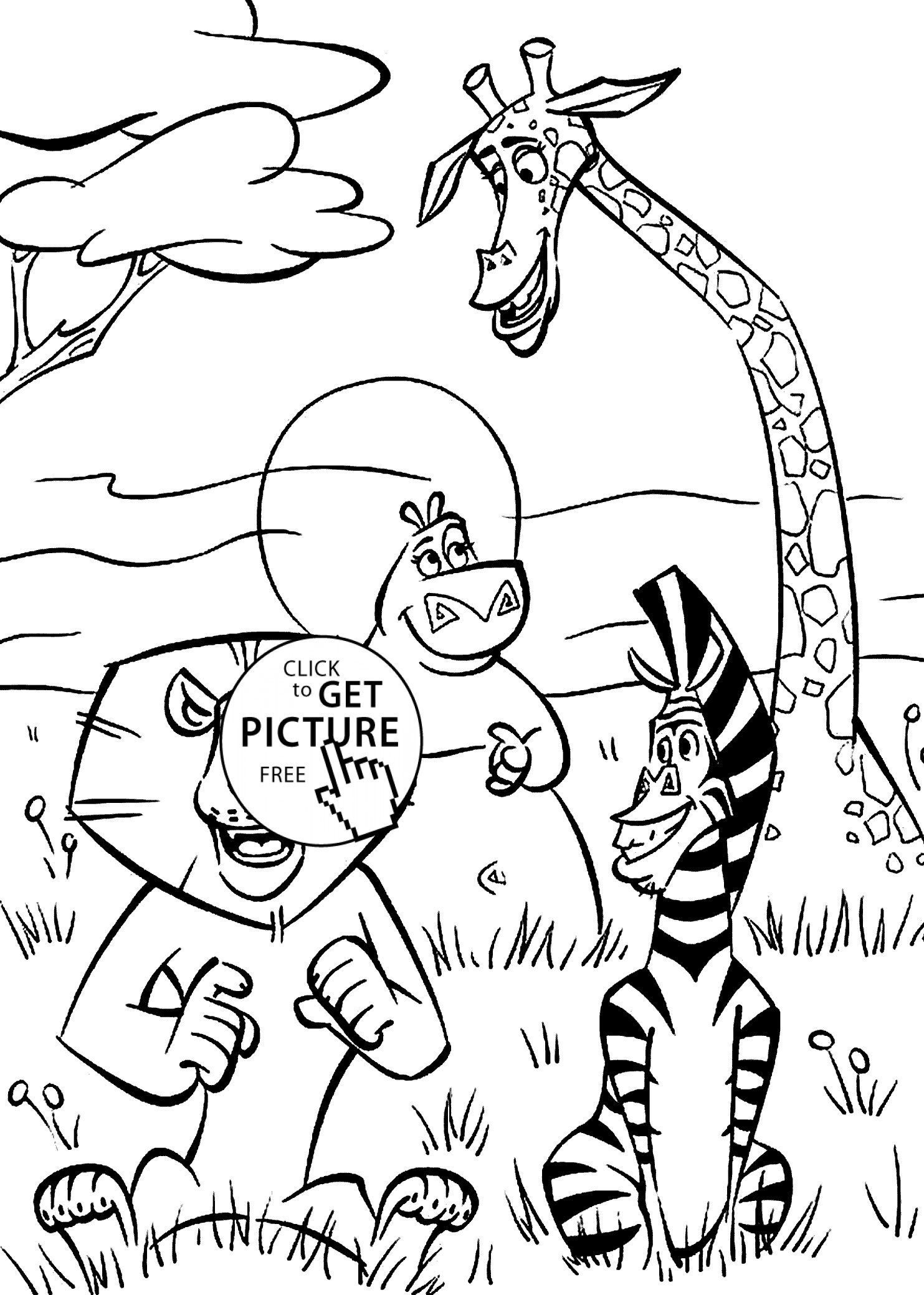 Madagascar Coloring Pages
 Animals Madagascar coloring pages for kids printable free