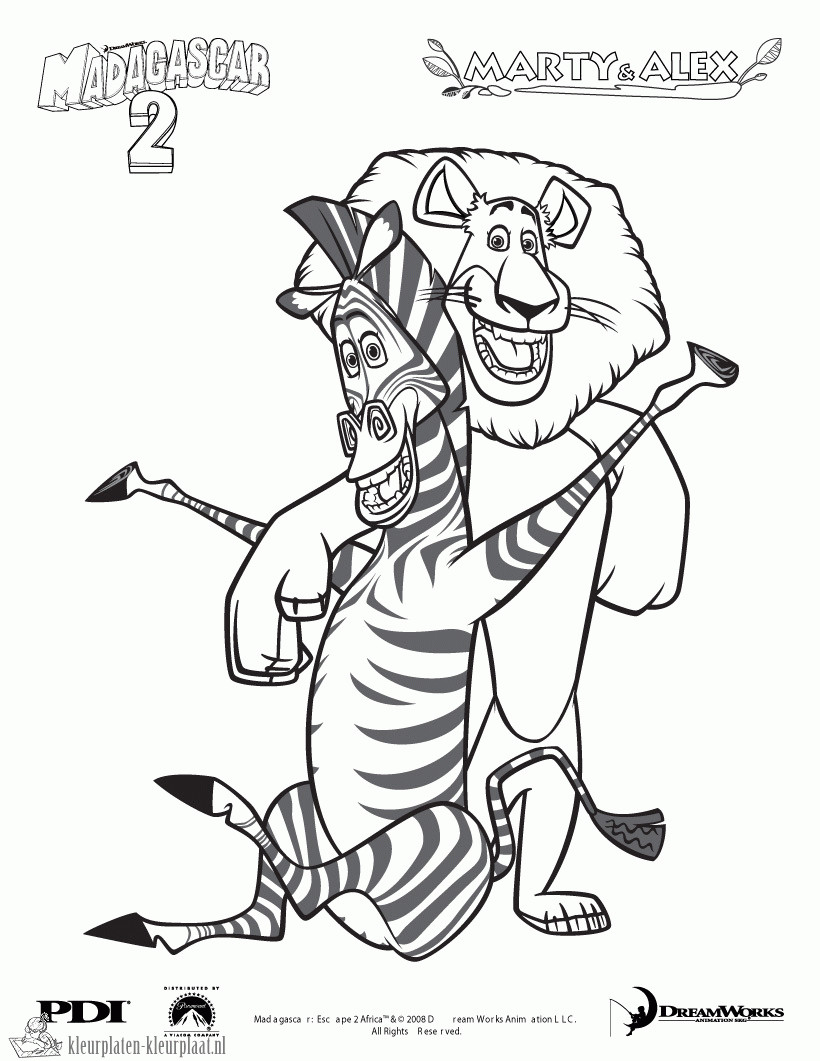 Madagascar Coloring Pages
 Kleurplaten madagascar