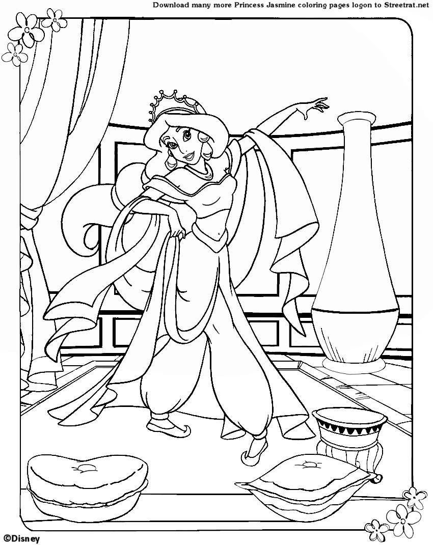 Magazine Coloring Sheets For Kids
 Jasmine Dancing Coloriages Page Disney Princess Magazine