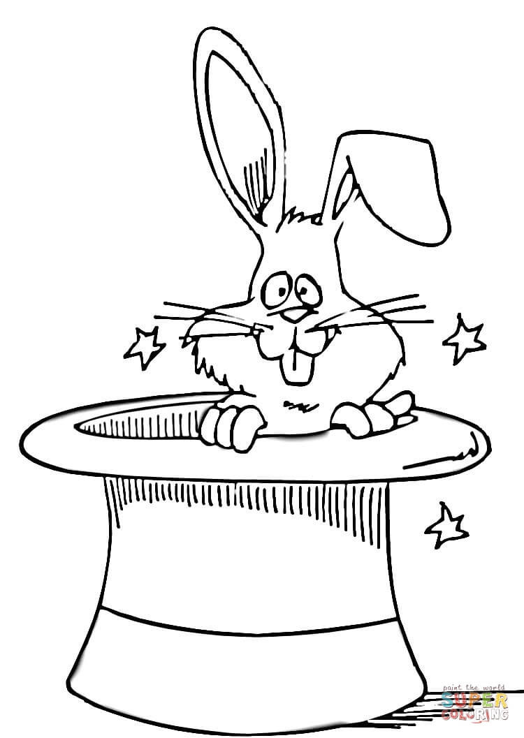 Magic Coloring Pages
 Bunny in a Magic Hat coloring page