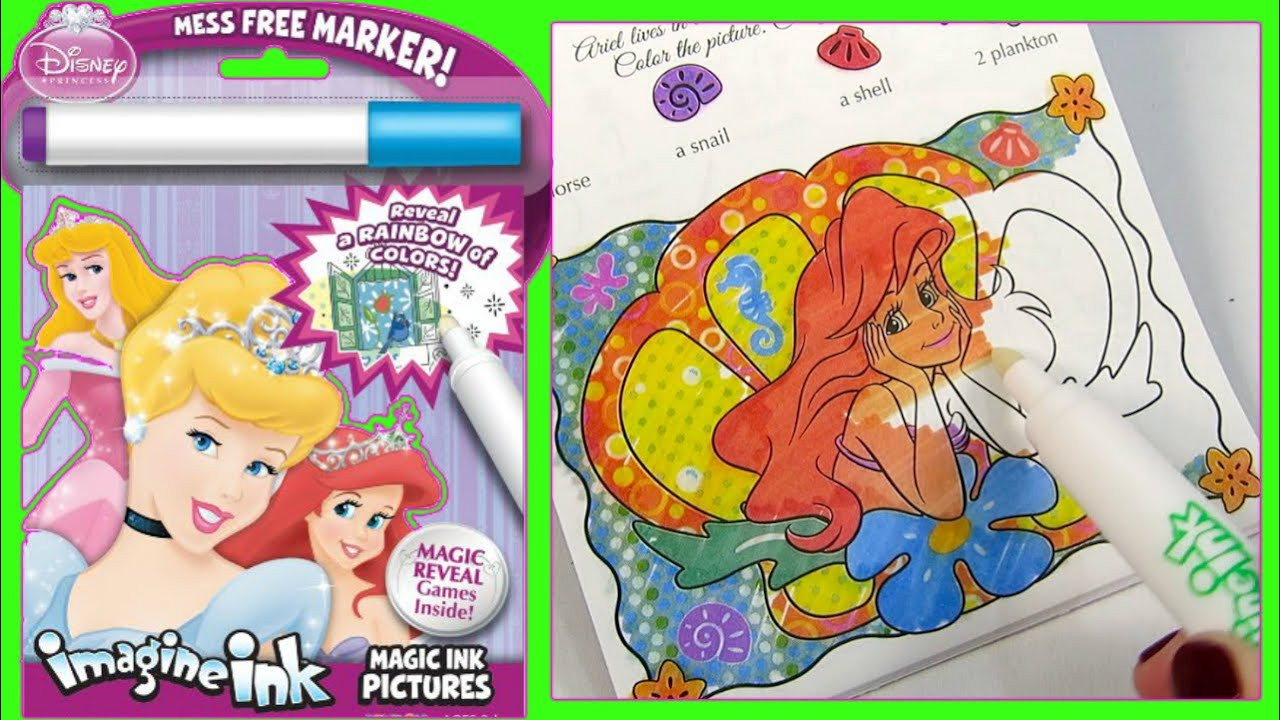 Magic Ink Coloring Book
 LETS COLOR DISNEY PRINCESS PICTURES BELLE ARIEL