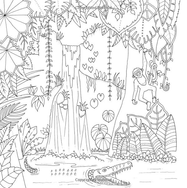 Magical Jungle Coloring Pages
 Magical Jungle Basford Coloring Book Sketch Coloring Page