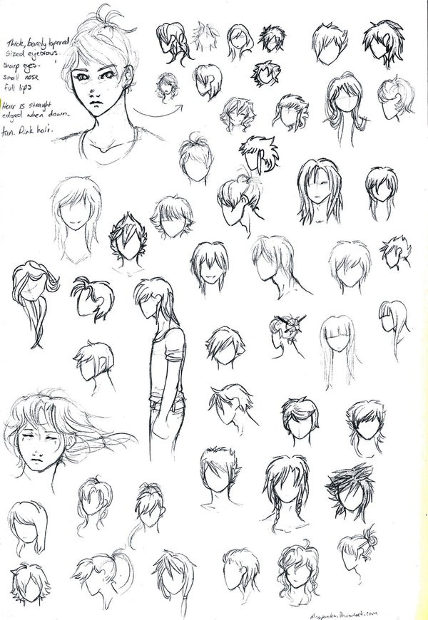 Male Anime Hairstyle
 Anime hair styles by MissPinks on DeviantArt