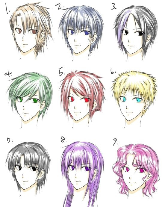 Male Anime Hairstyle
 Drawn manga anime boy hair Pencil and in color drawn