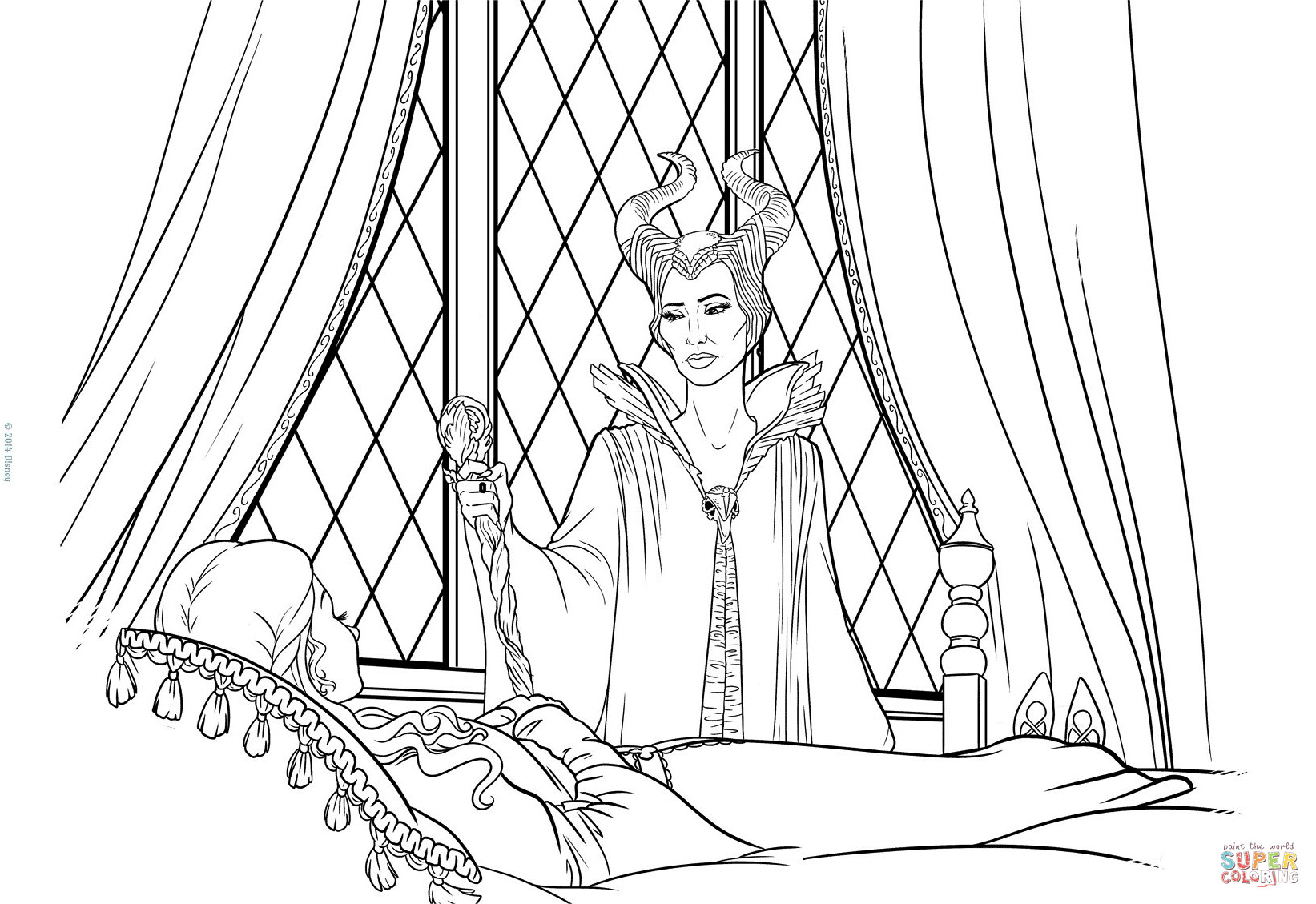 Maleficent Coloring Pages
 Maleficent Apologizes to Aurora coloring page