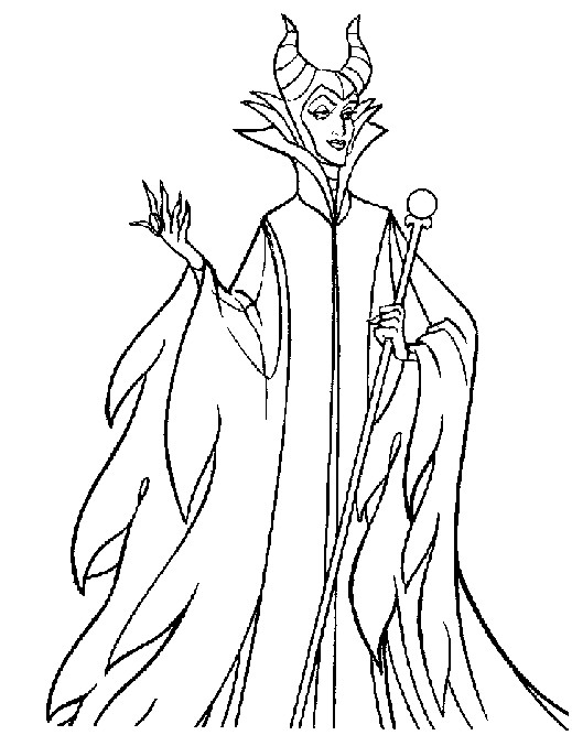 Maleficent Coloring Pages
 Disney Movie Princesses Maleficent Free Printable