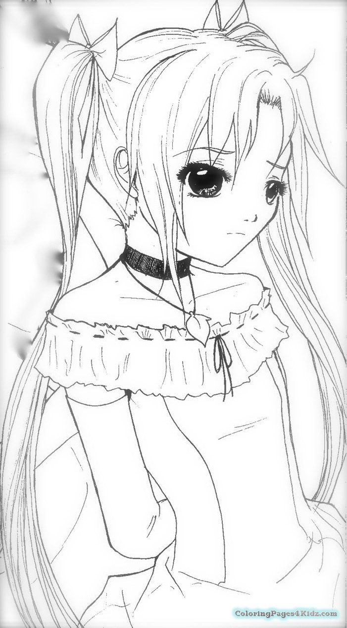 Manga Coloring Pages For Girls
 Angel Anime Girl Coloring Pages