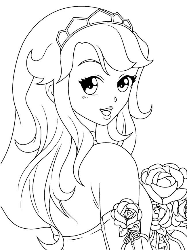 Manga Coloring Pages For Girls
 Eyes Merapi Anime Manga Girls Coloring News