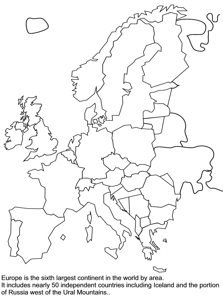 Map Coloring Pages For Teens Europe Blank
 Europe Coloring Map Coloring Home