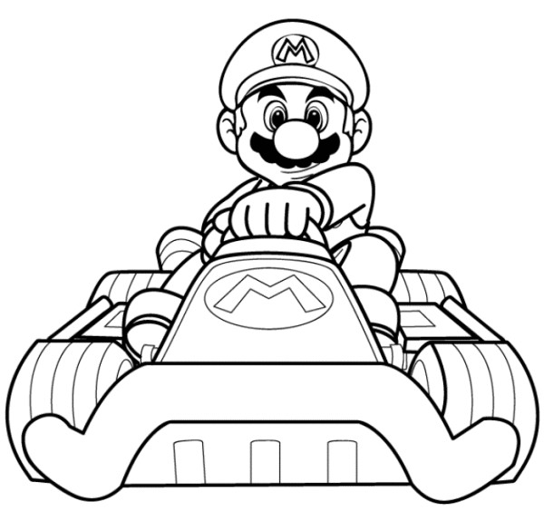 Mario Coloring Pages For Boys
 Mario Kart Mario Driving Coloring Page Boys Coloring
