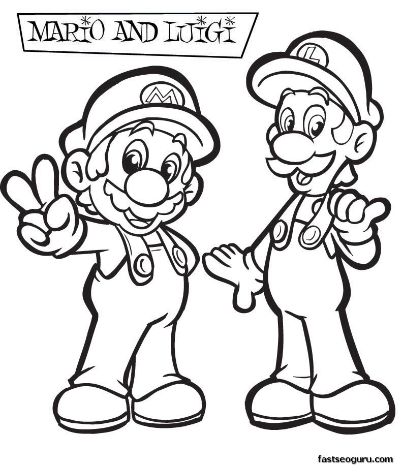 Mario Coloring Pages For Boys
 Printable Coloring pages Mario and Luigi Printable