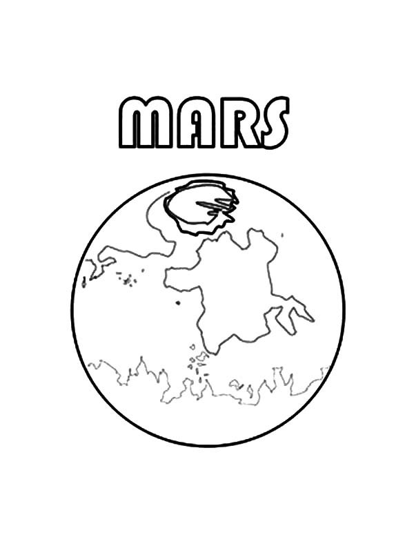 Mars Coloring Pages
 Planet Mars Coloring Pages for Kids