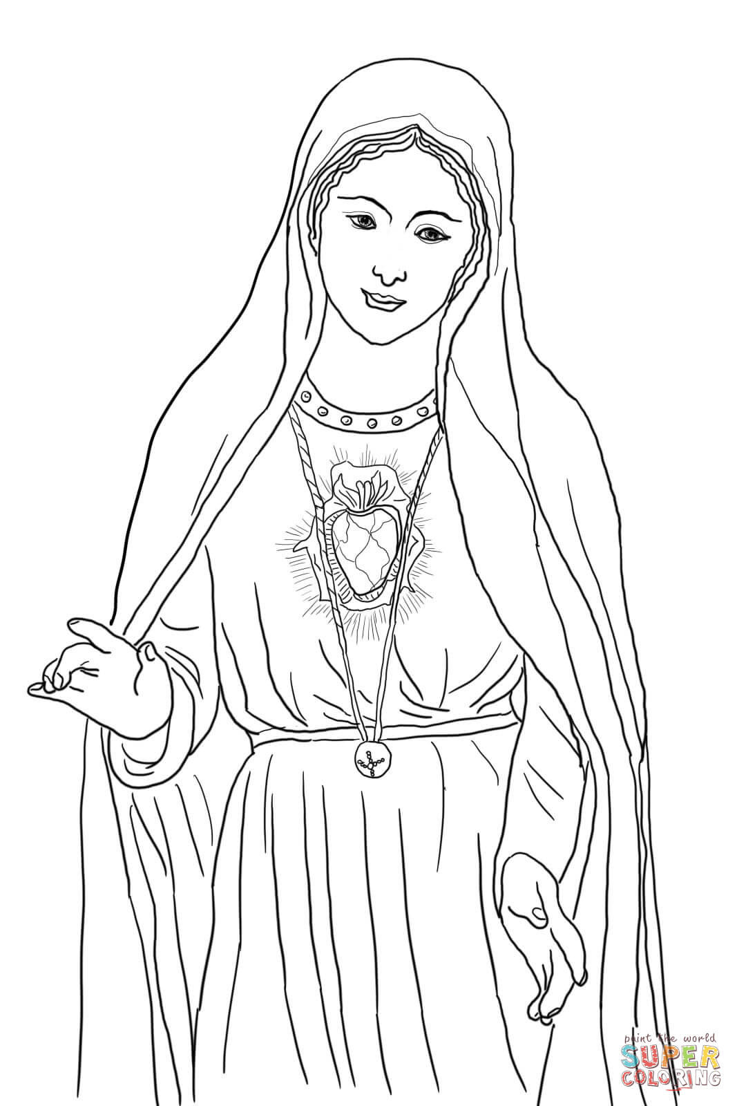 Mary Coloring Pages
 Immaculate Heart of Mary coloring page