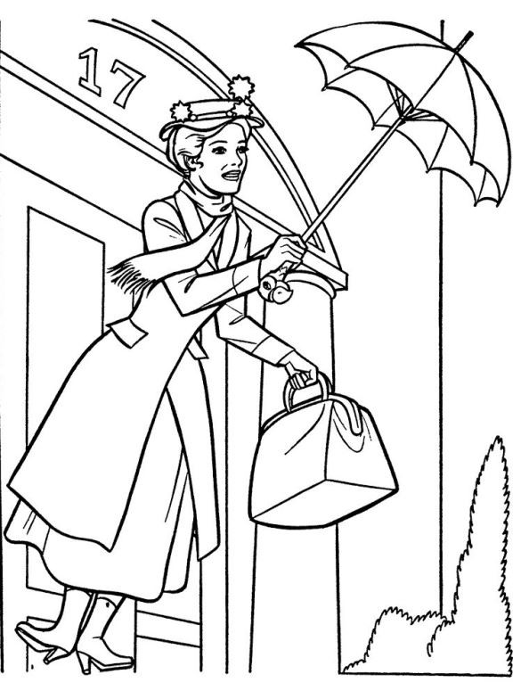 Mary Poppins Coloring Pages
 Kids n fun