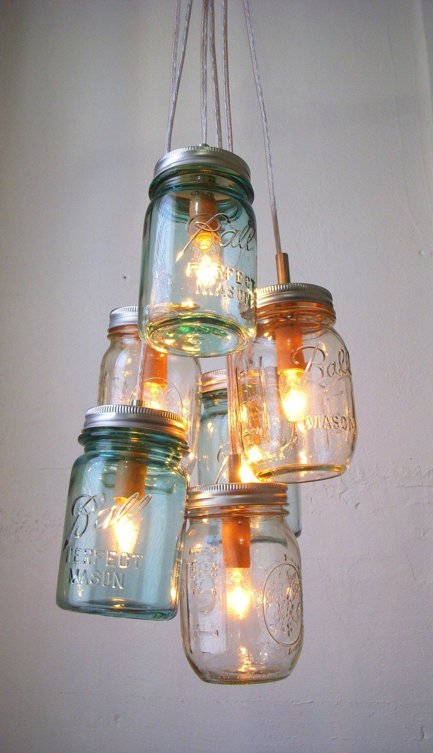 Best ideas about Mason Jar Lighting
. Save or Pin Sapphire Ocean Mason Jar Chandelier Mason Jar Light Modern Now.