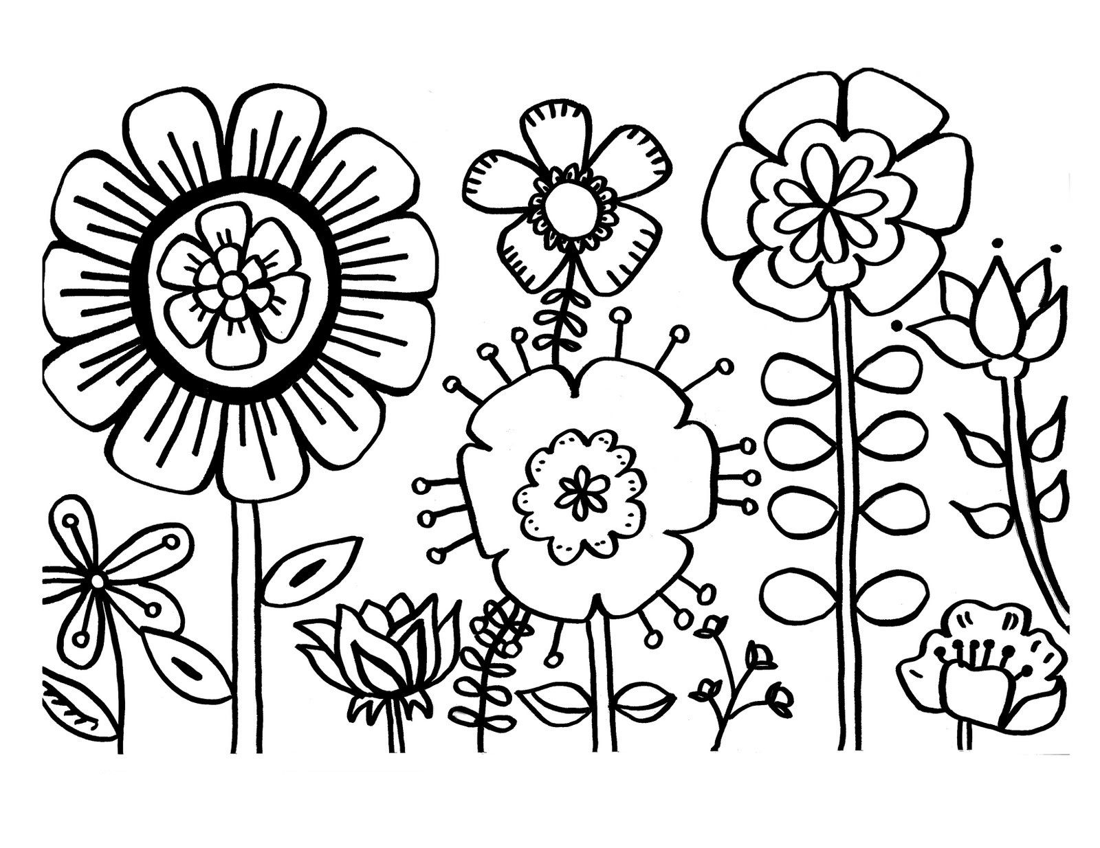 May Flowers Coloring Pages
 Free Printable Flower Coloring Pages For Kids Best