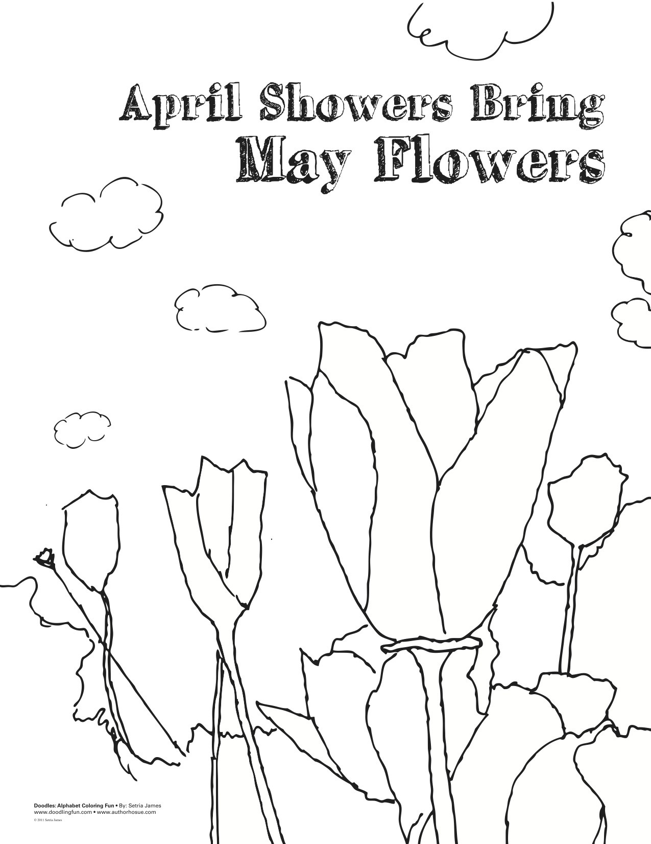 May Flowers Coloring Pages
 April Showers Bring May Flowers