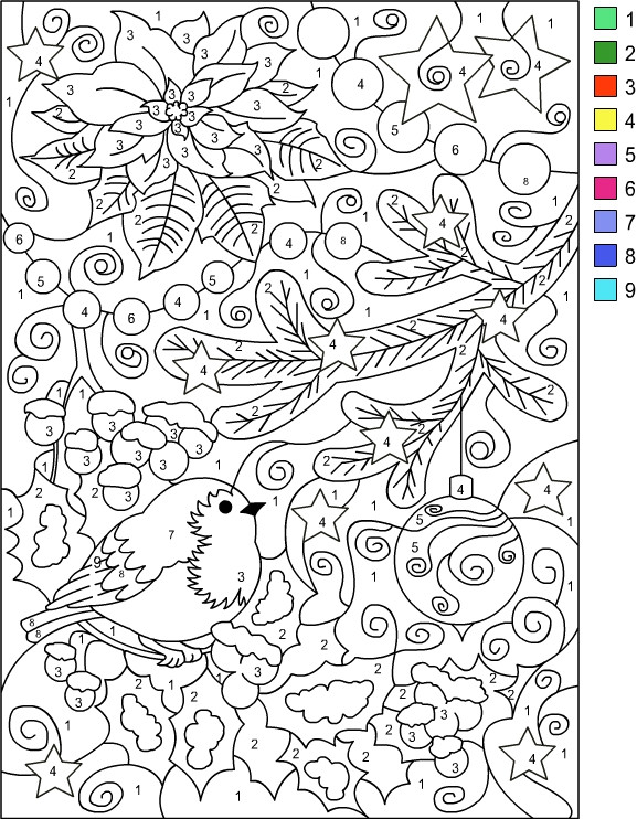 Medium Coloring Pages
 Free Color by Number Pages for Adults 41 Medium Image