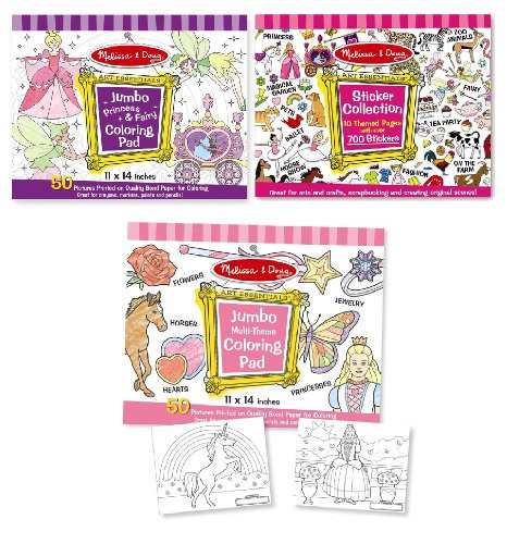 Melissa And Doug Coloring Books
 Melissa & Doug Girls Sticker Pad Coloring Books Bundle