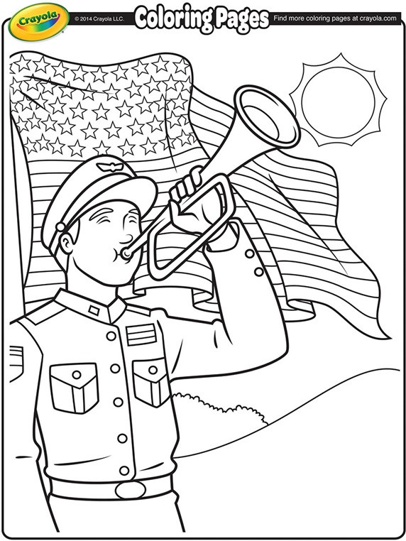 Memorial Day Coloring Pages
 Memorial Day Bugler Coloring Page