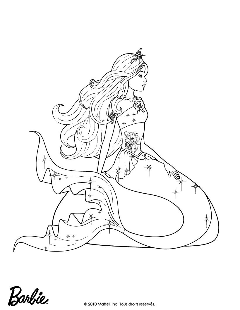 Mermaid Barbie Coloring Pages
 Calissa queen of oceana coloring pages Hellokids
