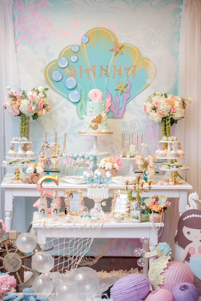 Mermaid Birthday Party
 Kara s Party Ideas Pastel Mermaid Birthday Party