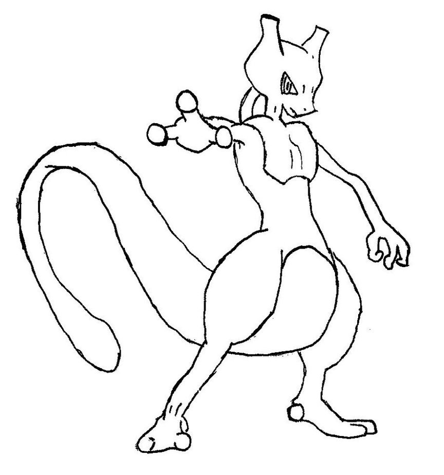 Mewtwo Coloring Pages
 Mewtwo Pokemon Drawing Sketch Coloring Page