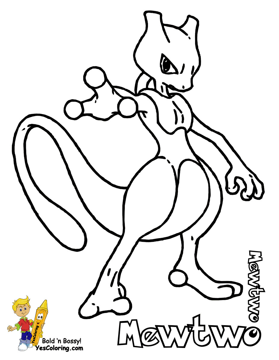 Mewtwo Coloring Pages
 Famous Pokemon Coloring Goldeen Mew Free