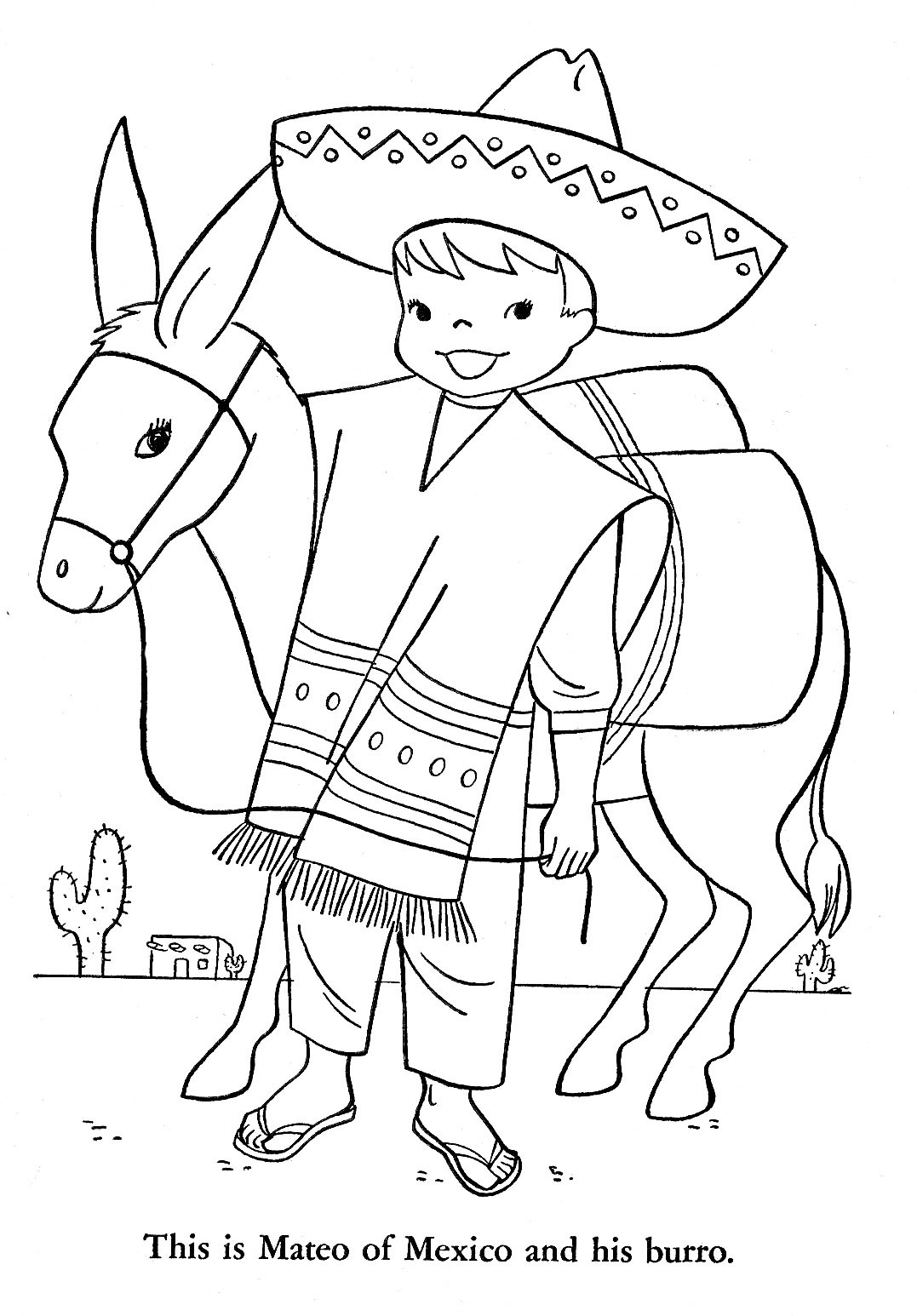 Mexico Coloring Pages
 Mexican Boy Coloring Page Sketch Coloring Page