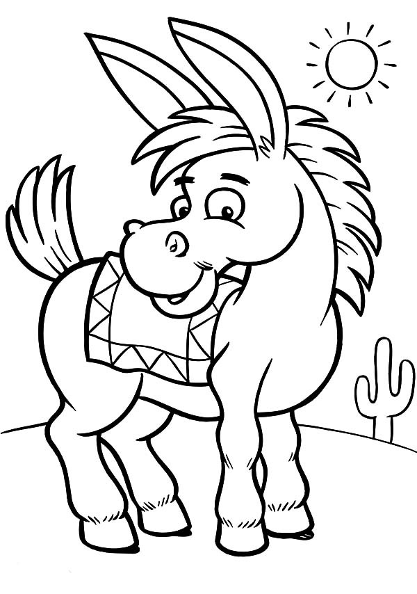 Mexico Coloring Pages
 Mexican Donkey on a Sunny Day Coloring Pages