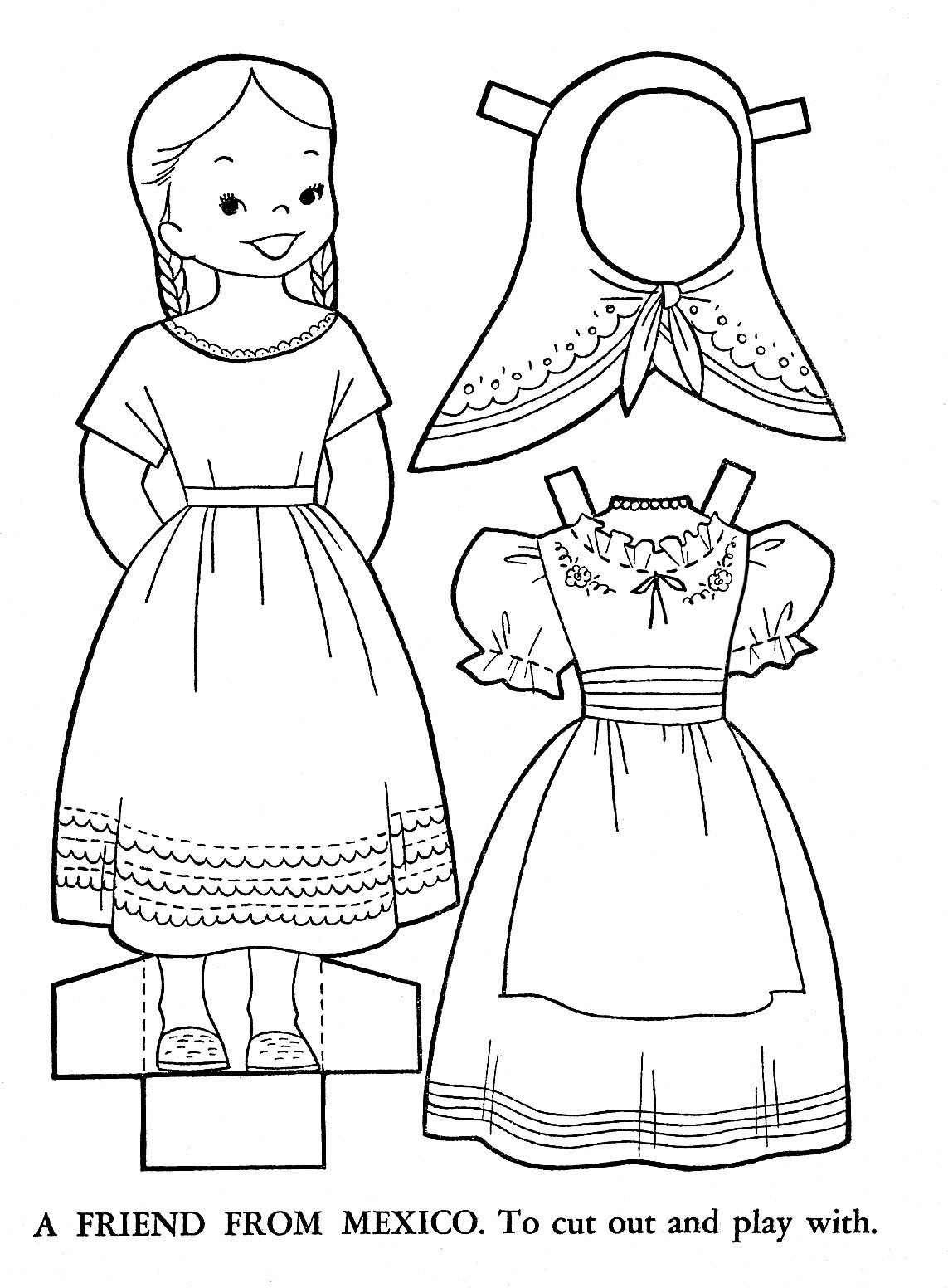Mexico Coloring Pages
 Children of Other Lands 1954 — Hawaii Alaska Mexico