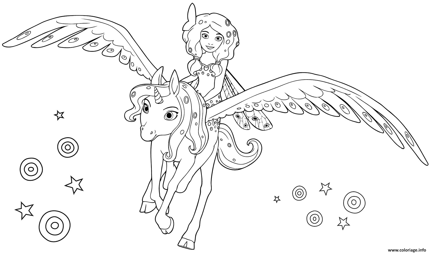 Mia And Me Coloring Pages
 Coloriage mia and me sur sa licorne JeColorie