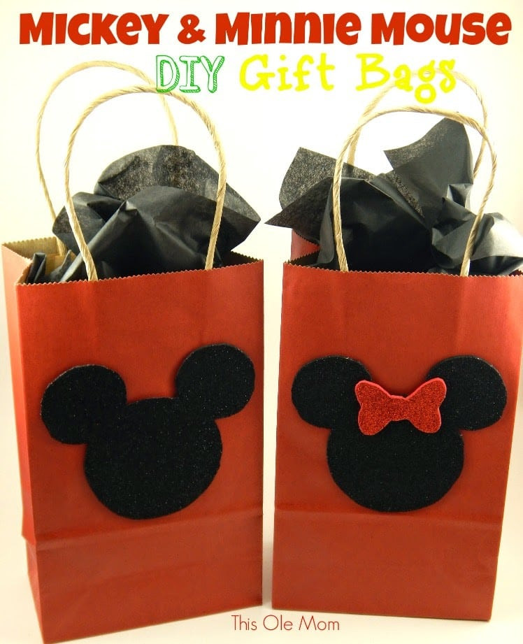 Best ideas about Mickey Mouse Gift Ideas
. Save or Pin DIY Mickey and Minnie Mouse Gift Bags This Ole Mom Now.