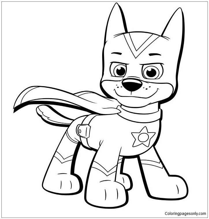 Mighty Pups Coloring Pages
 Chase From Paw Patrol 2 Coloring Page Free Coloring