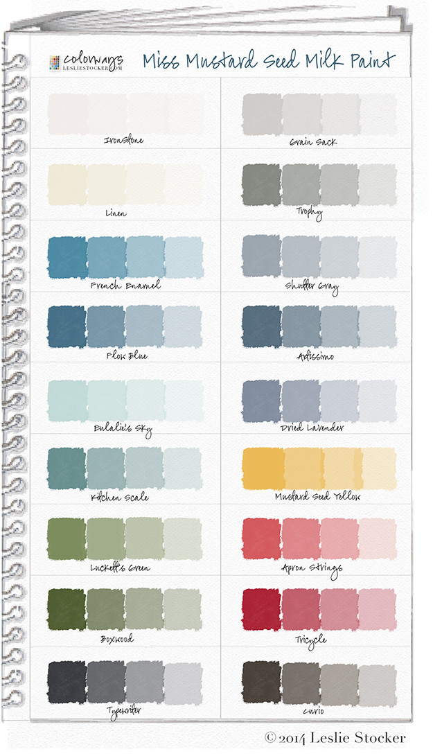 Best ideas about Milk Paint Colors
. Save or Pin Miss Mustard Seed Milk Paint Color Swatch Book Now.