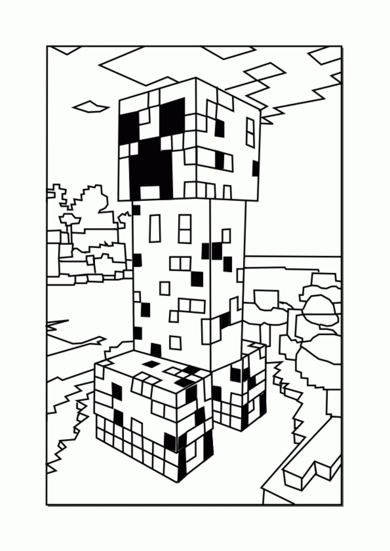 Minecraft Coloring Sheet
 Printable Minecraft Coloring Pages Coloring Home