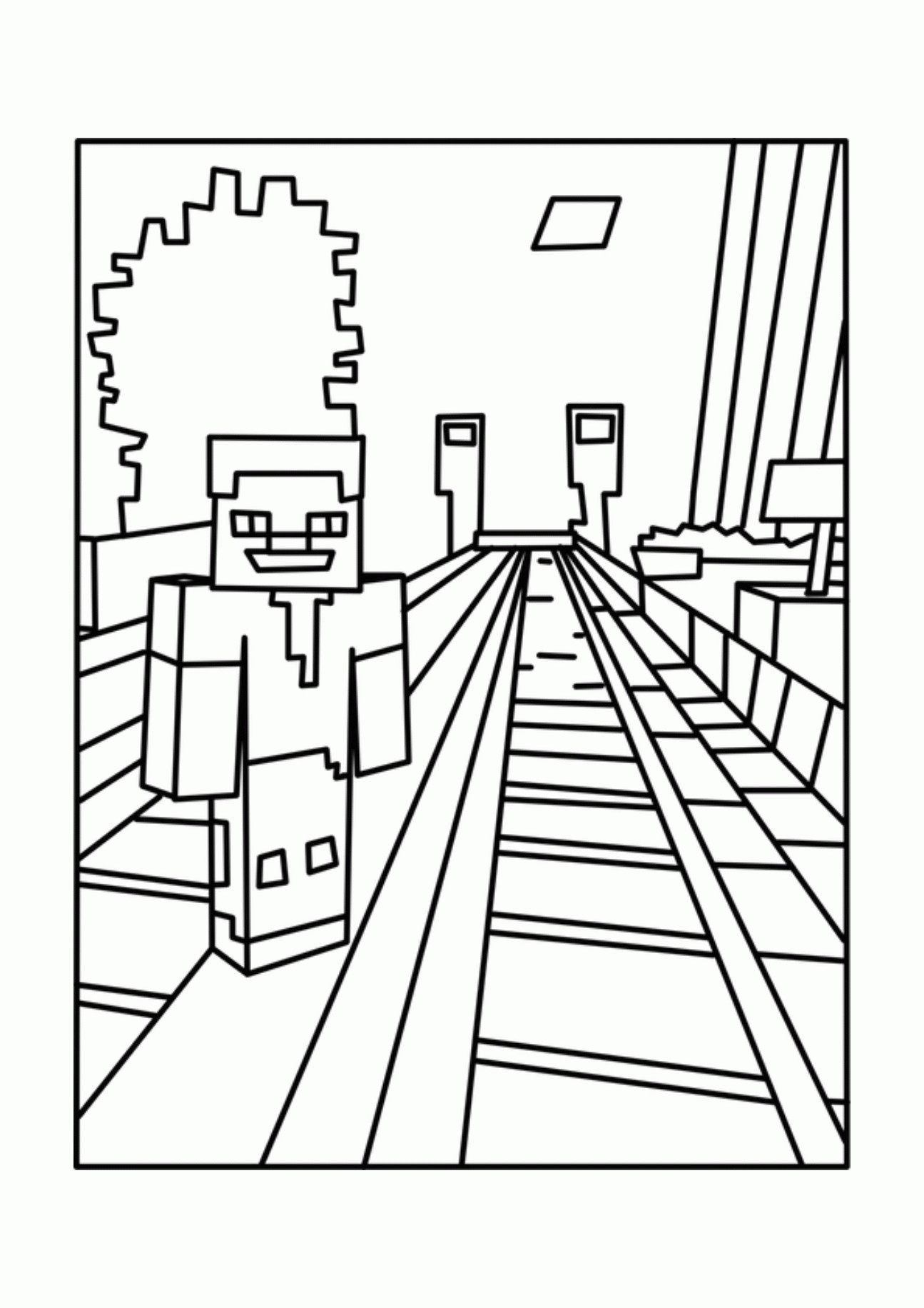 Minecraft Coloring Sheet
 Printable Minecraft Coloring Pages Coloring Home