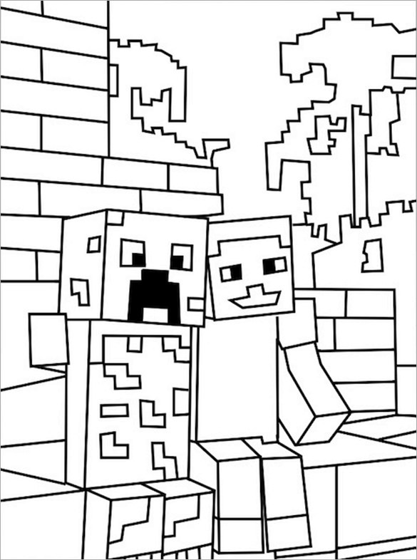 Minecraft Creeper Coloring Pages
 18 Minecraft Coloring Pages PDF PSD PNG