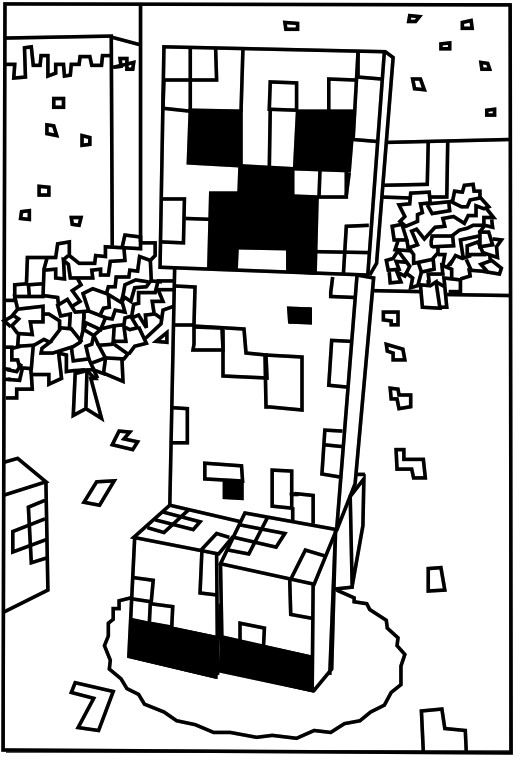 Minecraft Creeper Coloring Pages
 minecraft creeper2