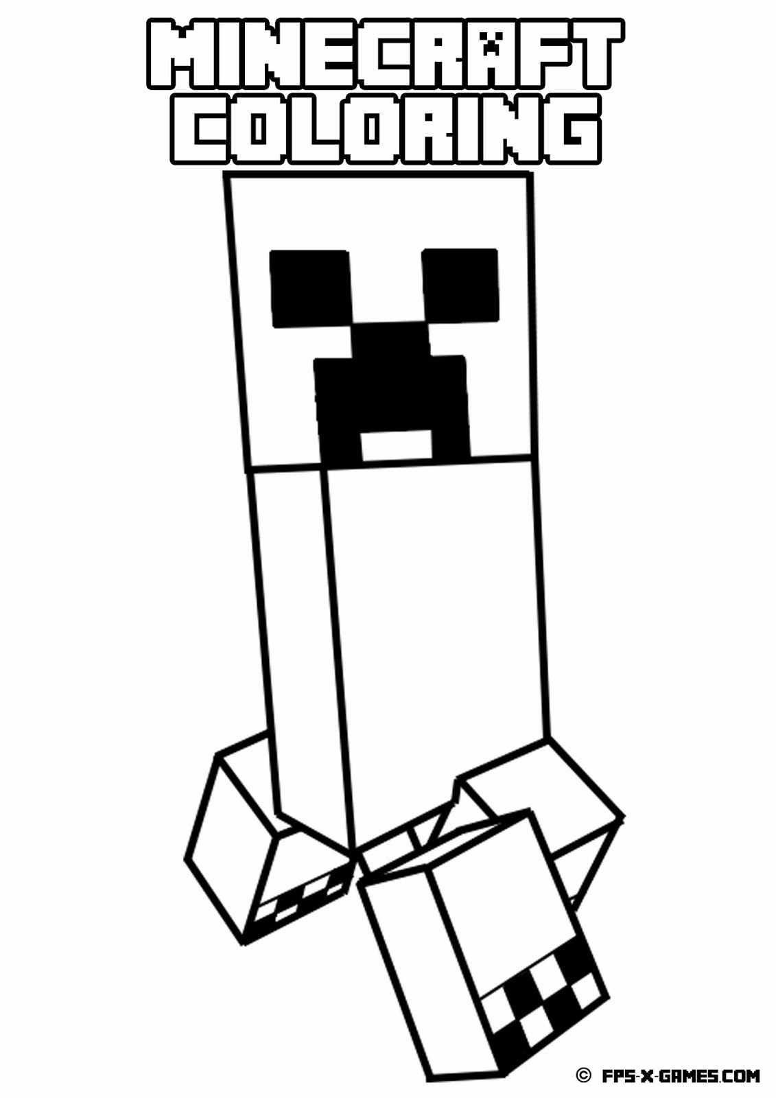 Minecraft Creeper Coloring Pages
 Printable Minecraft coloring Creeper