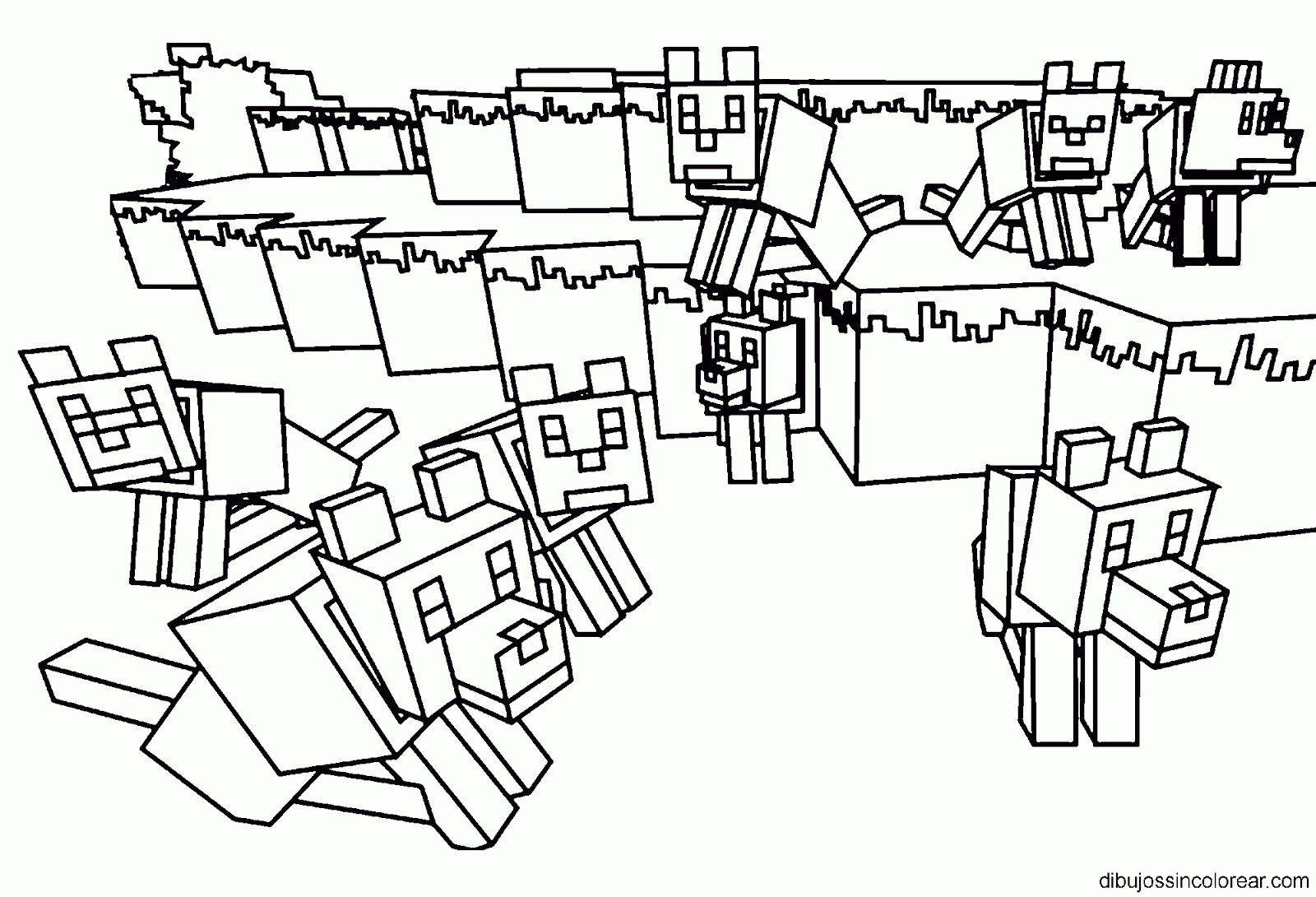 Minecraft Free Coloring Pages
 Dibujos Sin Colorear Dibujos de Minecraft para Colorear