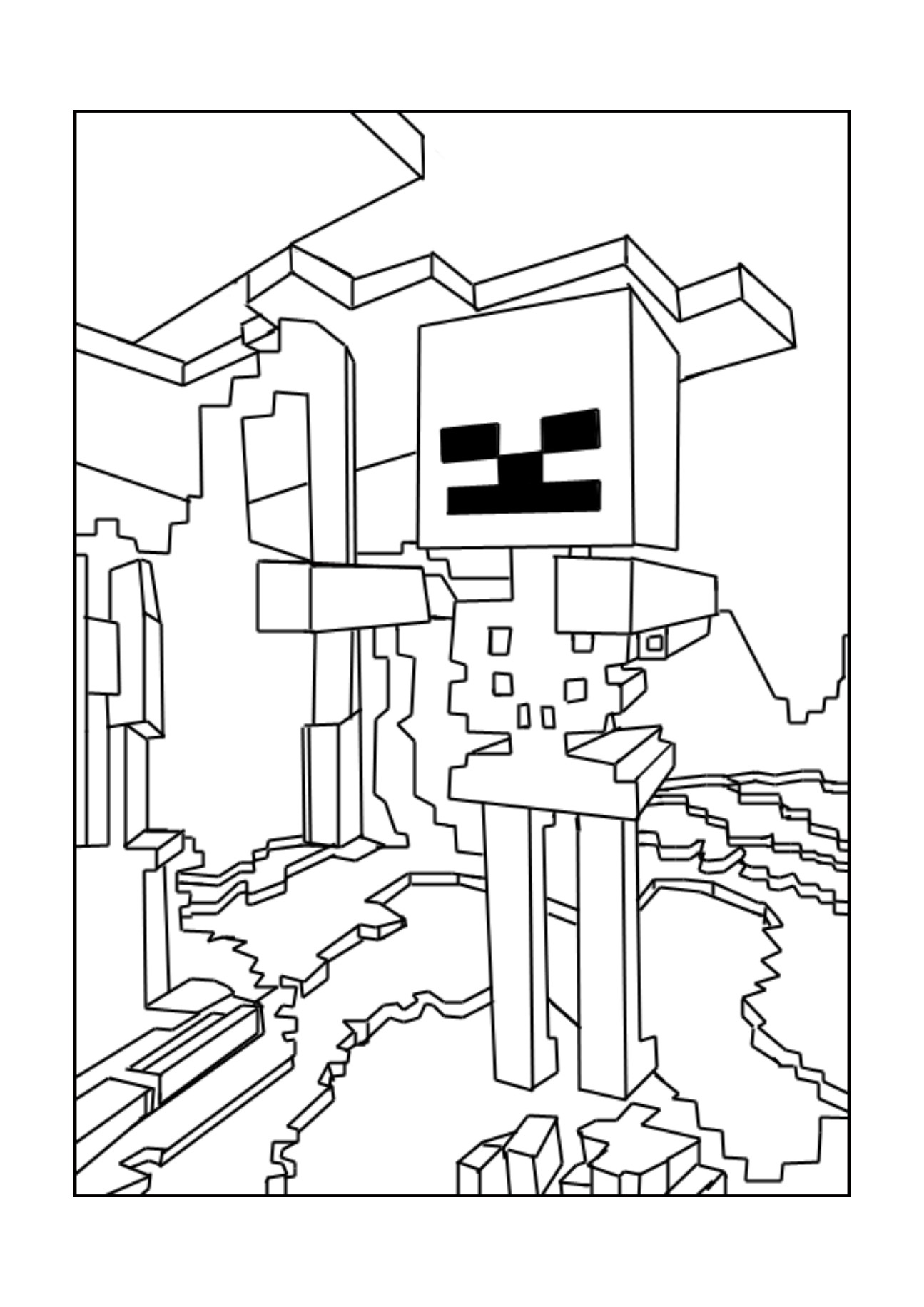 Minecraft Free Coloring Pages
 Skeleton Minecraft Coloring Pages