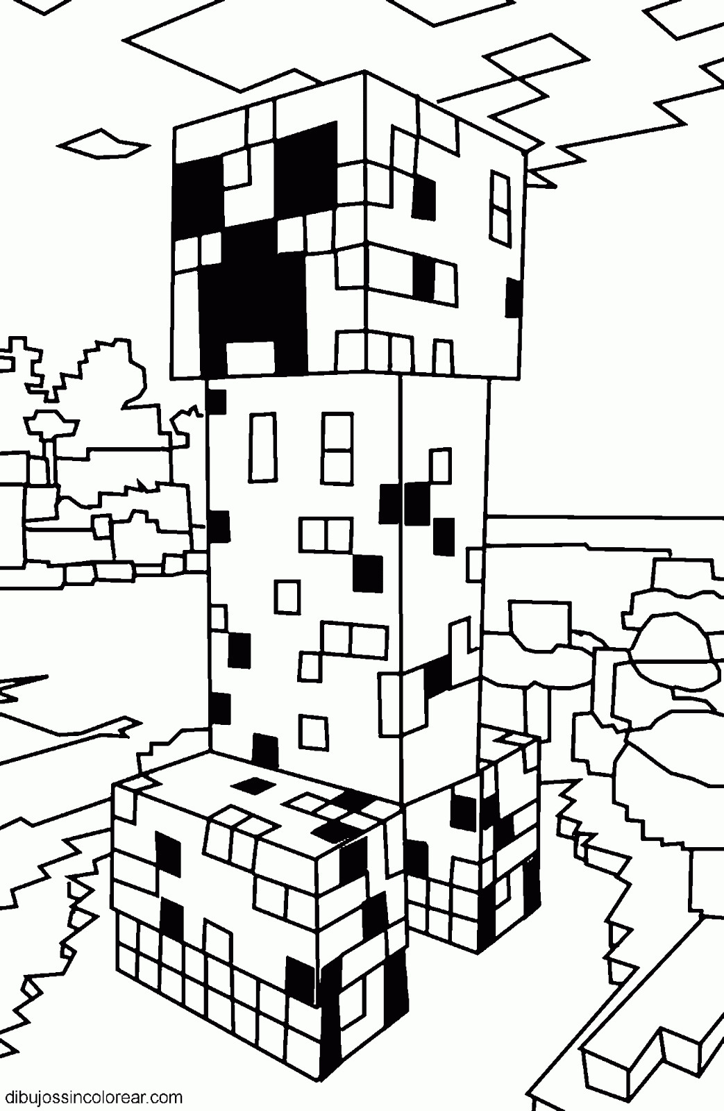 Minecraft Free Coloring Pages
 Dibujos Sin Colorear Dibujos de Minecraft para Colorear
