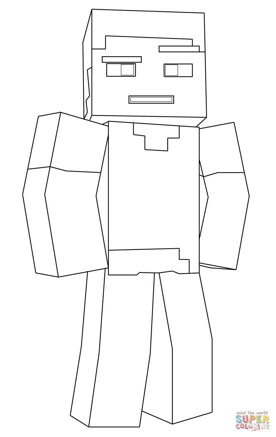 Minecraft Steve Coloring Pages
 Minecraft Steve coloring page