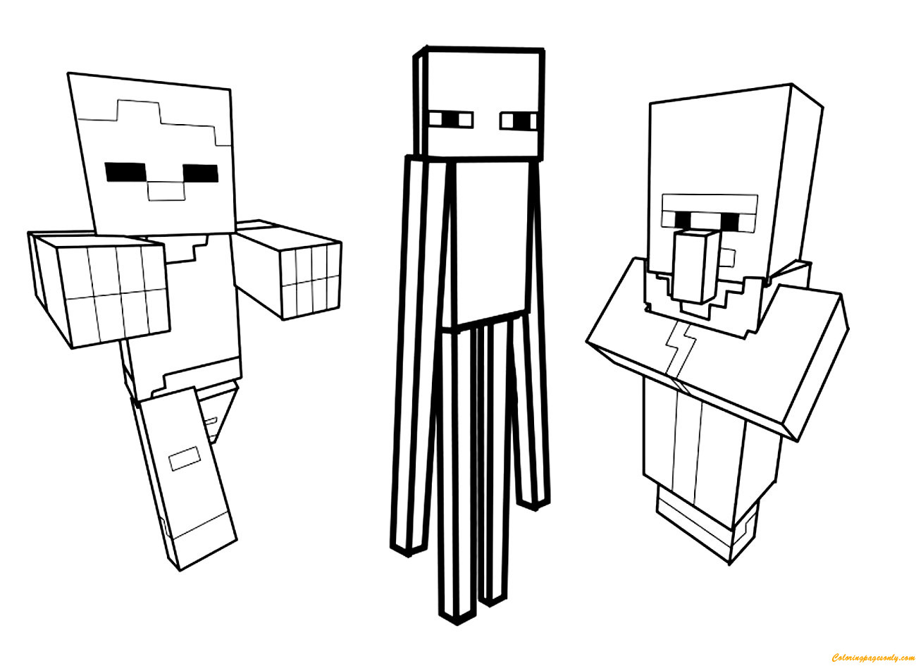 Minecraft Steve Coloring Pages
 Steve Sitting With Minecraft Coloring Page Free Coloring