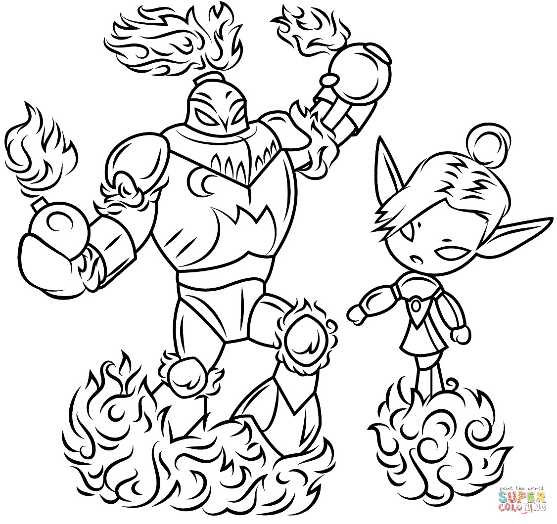 Mini Force Coloring Pages
 Blast Zone The Skylander Free Colouring Pages