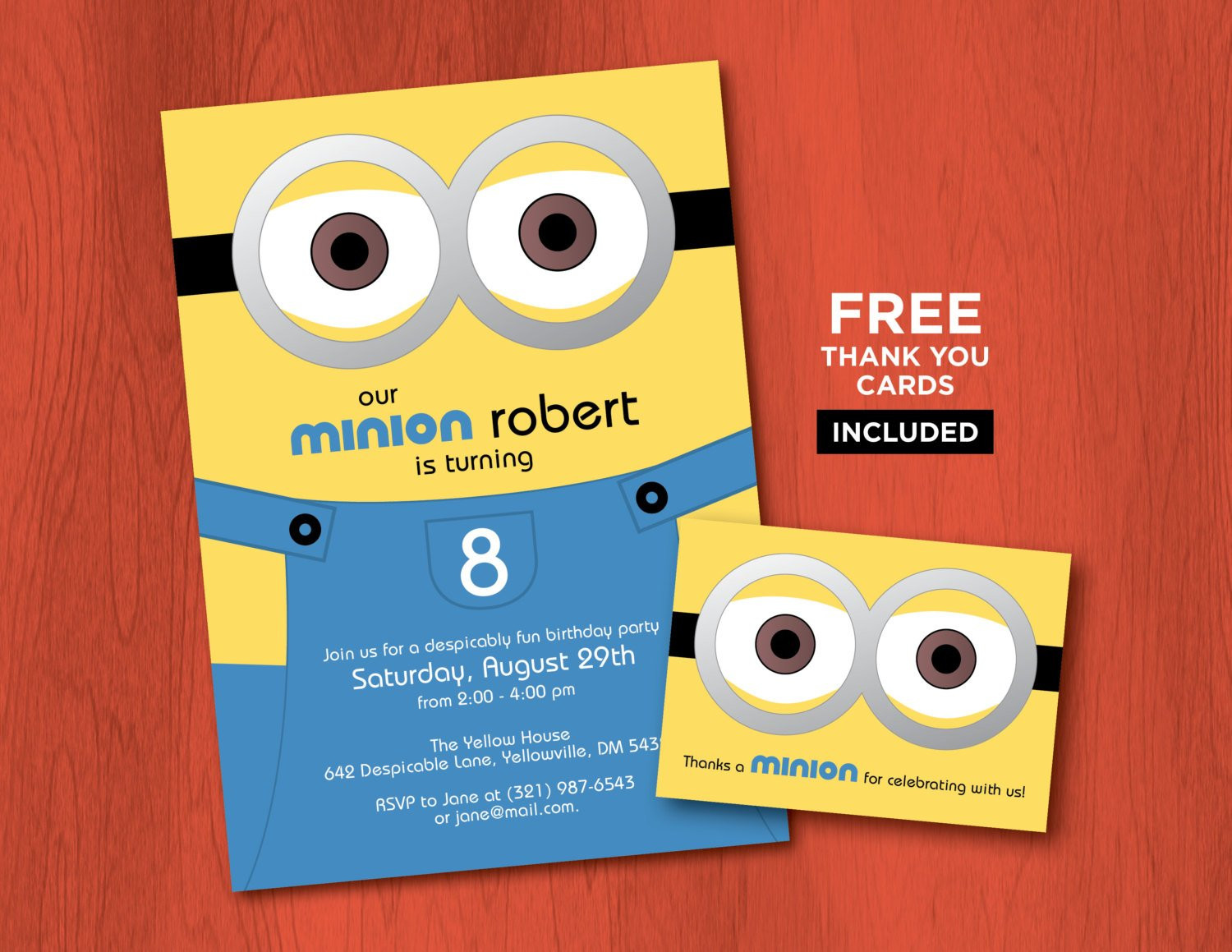 Minion Birthday Invitations
 Printable MINION Birthday Invitations Personalized